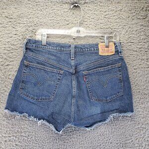 Levis Shorts Womens 31 Blue 501 High-Rise Cutoff Distressed Denim Jorts